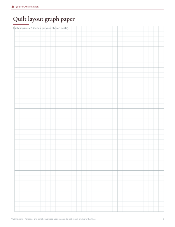 Preview of Printable Quilt Layout Graph Paper